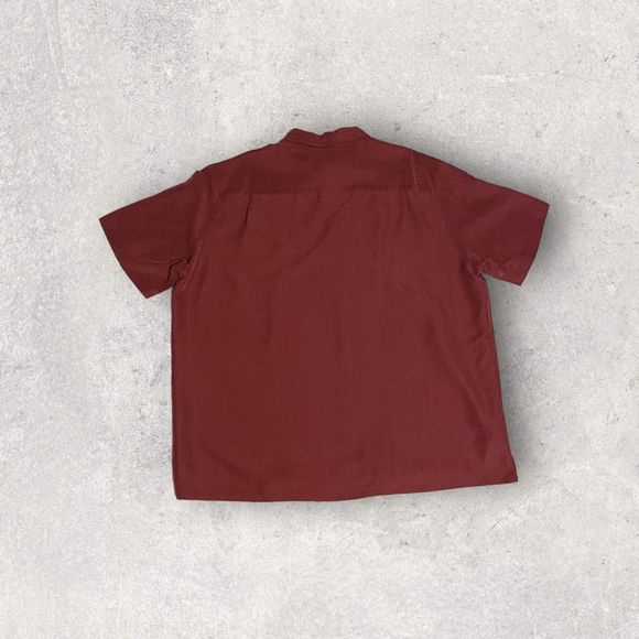 Axist Button Down Short Sleeve Casual Maroon Red Shirt Men’s XXL - Picture 3 of 3